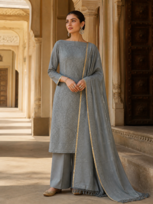 malai chandrere suit dupatta with bottom set