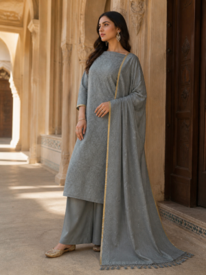 malai chandrere suit dupatta with bottom set