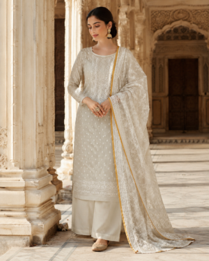 organza suit dubatta set with bottom