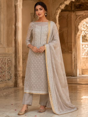 organza suit dubatta set with bottom